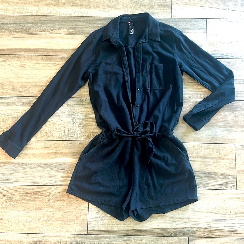 Cute long sleeved black Bobi romper